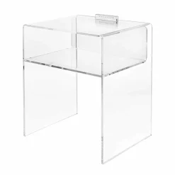 Comodino trasparente con luce LED illuminabile al tocco Adelia