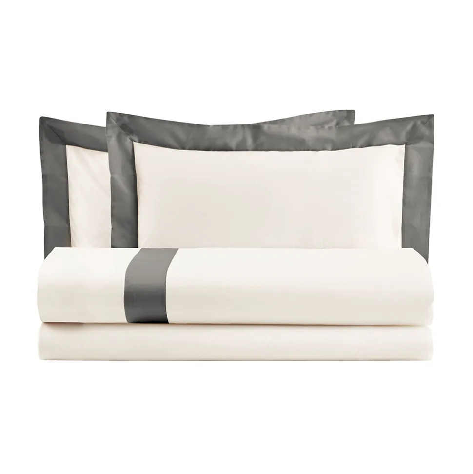 Completo Copripiumino King Size in 100% Cotone e 10% Raso di Cotone - Dettaglio