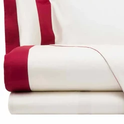 Completo Lenzuola da Letto Matrimoniale in Raso con Bordi Colorati - Giacinto