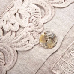 Completo Lenzuola Matrimoniale in Lino Leggero e Pizzo Armonia 2 Colori - Dettox