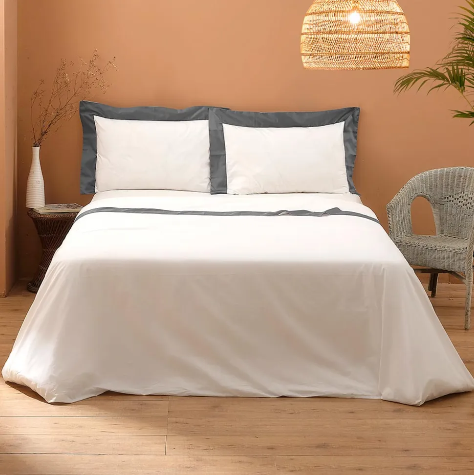 Completo Letto Matrimoniale in 100% Cotone e 10% Raso di Cotone - Dettaglio