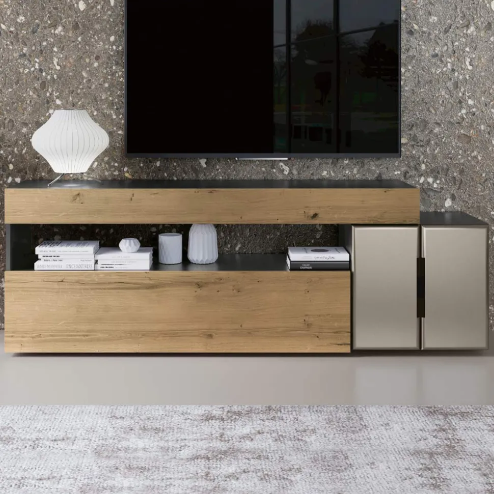Composizione a Parete Moderna di Design in MDF Made in Italy - Kristin