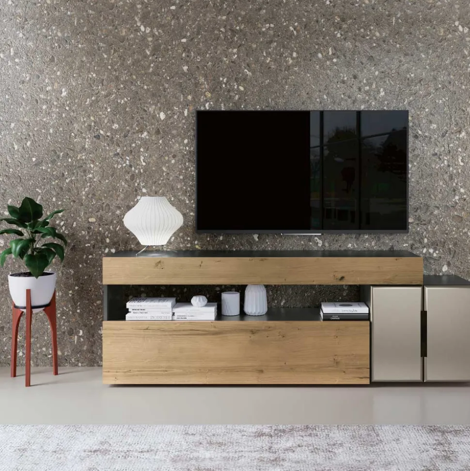 Composizione a Parete Moderna di Design in MDF Made in Italy - Kristin