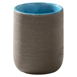 Composizione Arredo Bagno Incluso di Accessori con Dettagli Blu - Carolie
