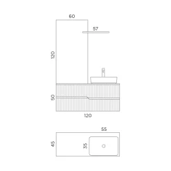 Composizione Bagno Bianca con Specchio e Mensola Made in Italy - Ares