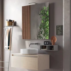 Composizione Bagno Completa di Lavabo, Specchio e Base Made in Italy - Dream