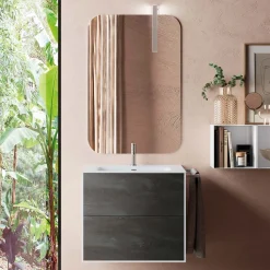 Composizione Bagno Composta da Specchio e Base Antigraffio Made in Italy - Kilos