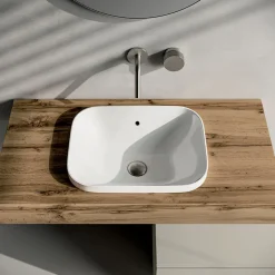 Composizione Bagno Comprensiva di Base con Ruote, Lavabo e Specchio - Titan