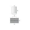 Composizione Bagno Comprensiva di 1 Base con 2 Cassetti, Lavabo e Specchio Led - Orione