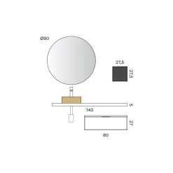 Composizione Bagno Comprensiva di Base con Cassetto, Lavabo, Specchio e Cubo - Orione
