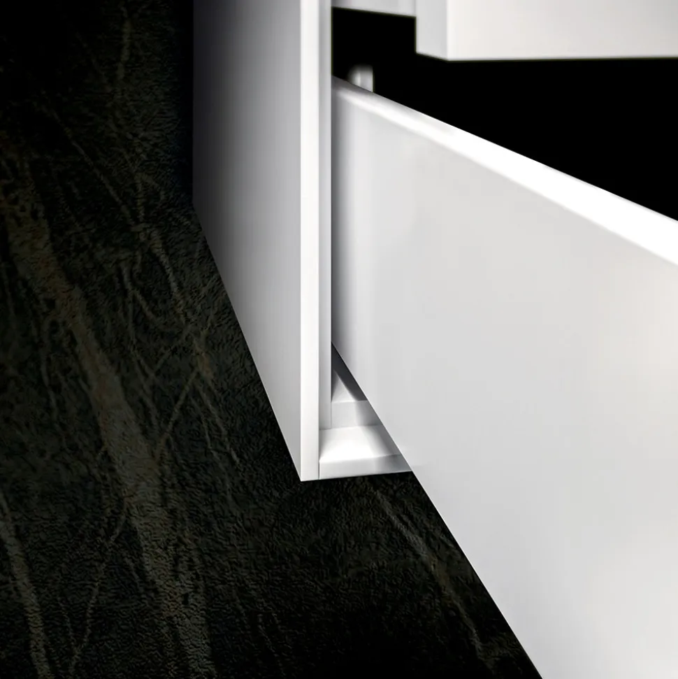 Composizione Bagno con Base, Specchio e Lavabo in Resina Made in Italy - Kilos