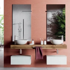 Composizione Bagno con Basi Antigraffio e Lavabi in Resina Made in italy - Palom