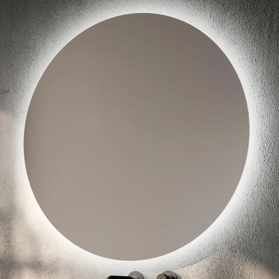 Composizione Bagno con 2 Cassetti, Specchio e Lavabo in Resina Bianca - Magnolia