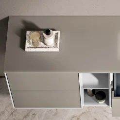 Composizione Bagno con 4 Cassetti, Vano a Giorno, Lavabo e Specchio - Velaria