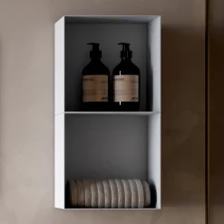 Composizione Bagno con 2 Cassetti in Quercia, Lavabo in Ceramica e Specchio - Titan