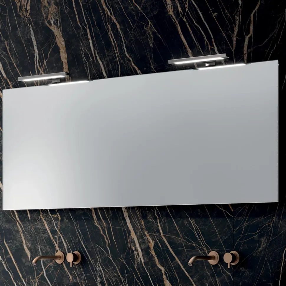 Composizione Bagno con 4 Cassetti, 2 Lavabi in Ceramica e Specchio - Titan