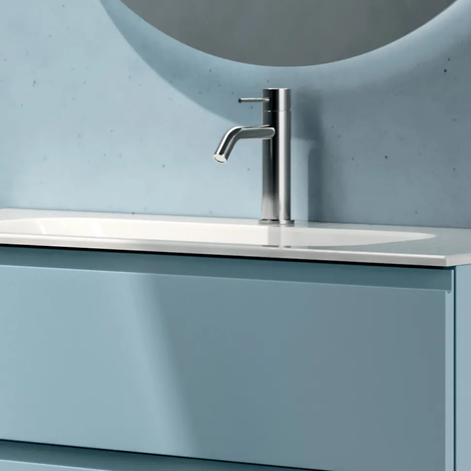 Composizione Bagno con 2 Cassetti, 1 Vano a Giorno e Specchio - Titan