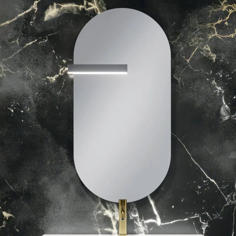 Composizione Bagno con 2 Cassetti Bianco Opaco, Lavabo e Specchio - Elios