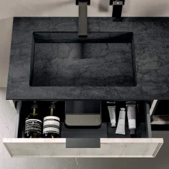Composizione Bagno con Cassetti, Lavabo, Specchio e Pensile - Orione