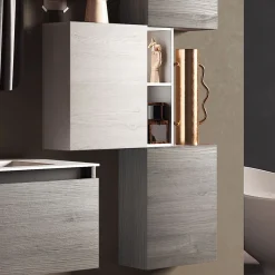 Composizione Bagno con Lavabo in Resina, Base Antigraffio Made in Italy - Dream
