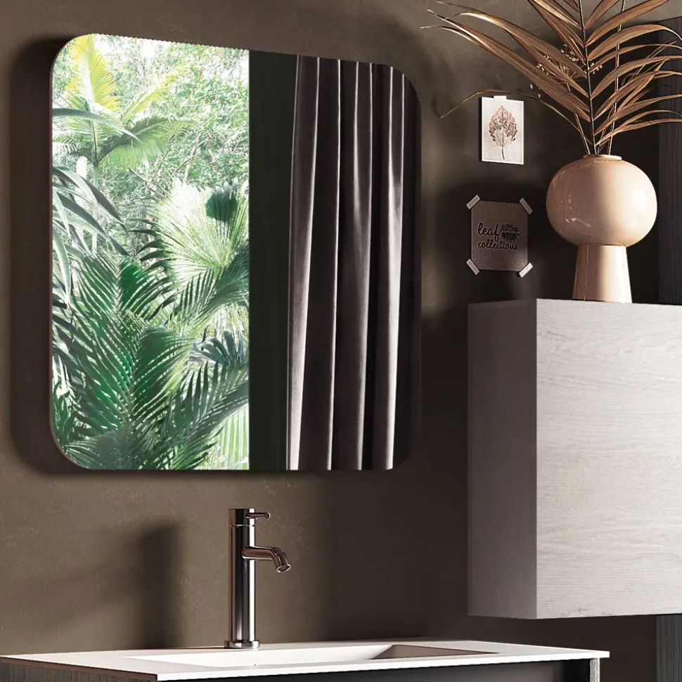 Composizione Bagno con Lavabo in Resina, Base Antigraffio Made in Italy - Dream