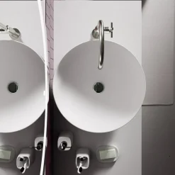 Composizione Bagno con Lavabo in Resina e Specchio Made in Italy - Palom