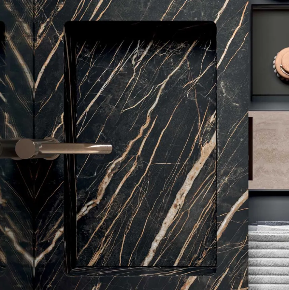 Composizione Bagno con Lavabo in Gres Noir Desir - Orione