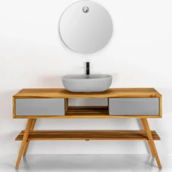 Composizione Bagno con Lavabo Completa di Accessori Smaltati - Georges