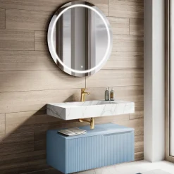 Composizione Bagno con Piano in HPL Calacatta Made in Italy - Talassa