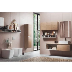 Composizione Bagno con Specchio con Lampada Integrata, Lavabo e Base - Dream