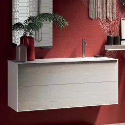 Composizione Bagno con Specchio Girevole 180°, Base e Lavabo Made in Italy - Kilos