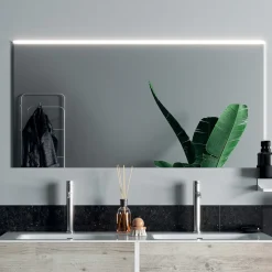 Composizione Bagno con Specchio, Lavabo Doppio e Base Made in Italy - Kilos