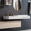 Composizione Bagno con Specchio Ovale, Lavabo e Base Realizzato in Italia - Palom