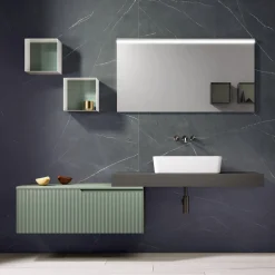 Composizione Bagno con Specchio e Pensili in Metallo Made in Italy - Efesto