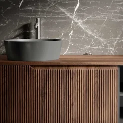 Composizione Bagno in Quercia Cannettata e Vano a Giorno Made in Italy - Febe