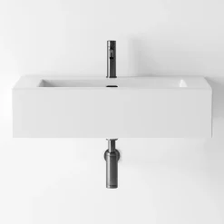 Composizione Bagno Lavabo Ceramica e Base Acciaio Made in Italy - Quadro