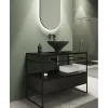 Composizione Bagno Lavabo in Ceramica e Specchio Made in Italy - Hoscar
