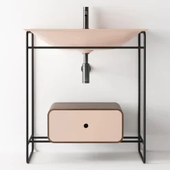 Composizione Bagno Lavabo in Ceramica e Specchio Made in Italy - Chantal