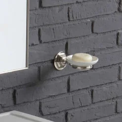 Composizione bagno lavabo su colonna in ceramica bianca vintage Ania