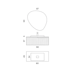 Composizione Bagno Verde Salvia con Lavabo in Resina Made in Italy - Artemide