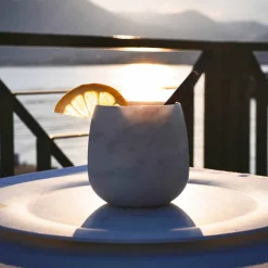 Composizione di 2 Bicchieri in Marmo Bianco di Carrara Made in Italy - Dolla