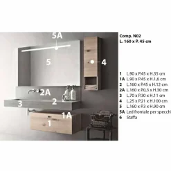 Composizione di Design per Bagno Mobili Moderni Sospesi Made in Italy - Farart2