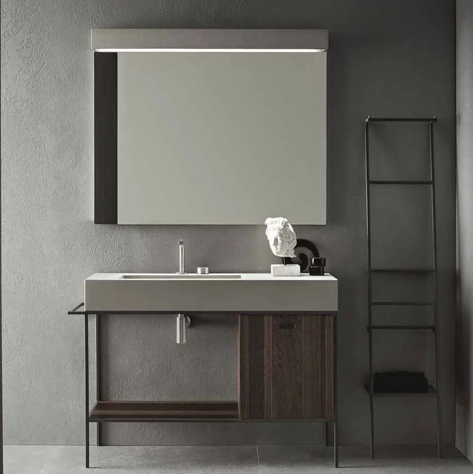Composizione di Mobili Artigianali per Bagno di Design Moderno a Terra - Farart3