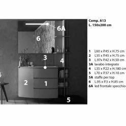Composizione di Mobili d’Arredo per il Bagno di Design Moderno - Callisi13