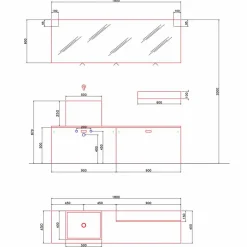 Composizione di Mobili d’Arredo da Bagno a Terra Design Moderno - Farart1