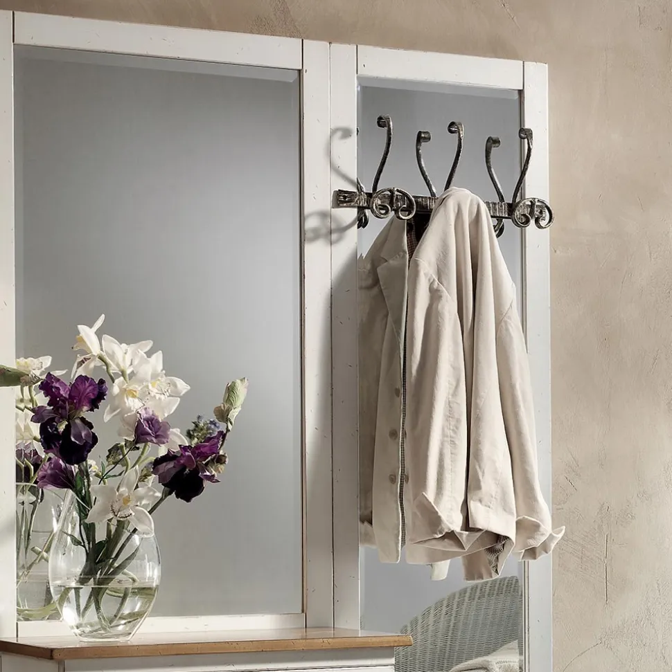 Composizione d'Ingresso Bicolore Cerato Bianco e Piano in Legno Naturale - Fatuo