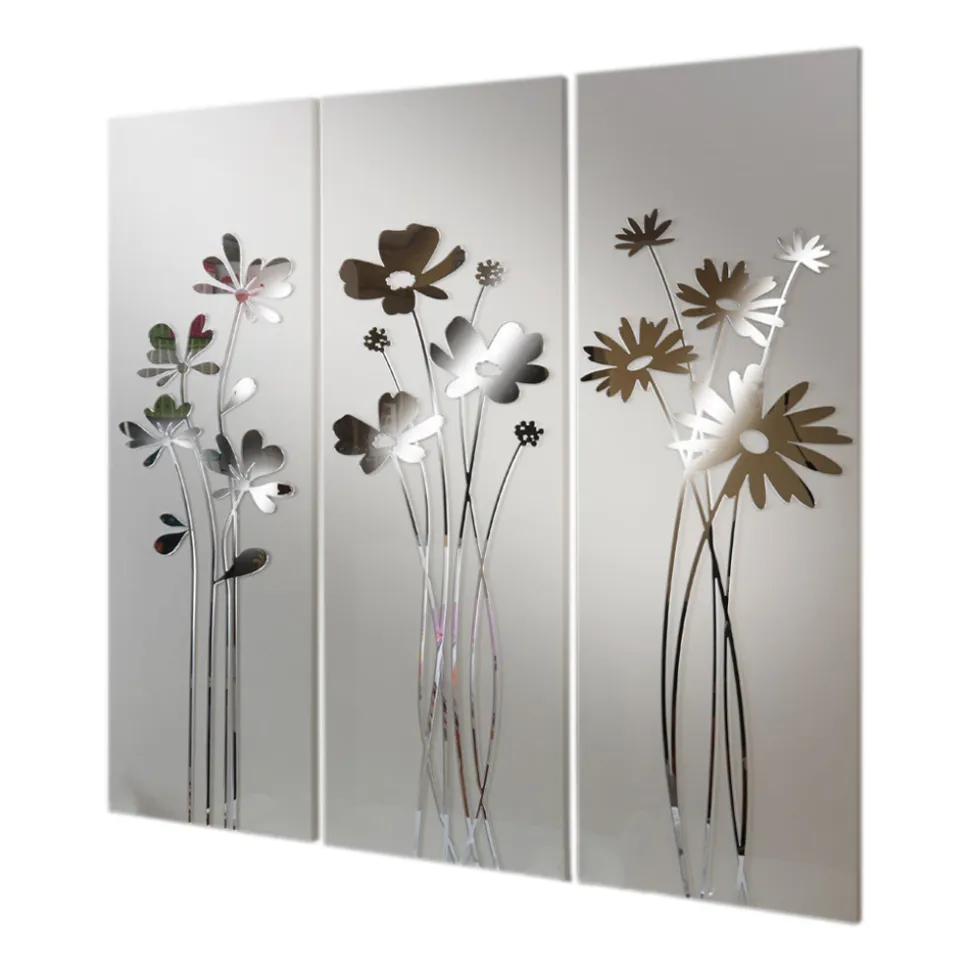 Composizione di 3 Pannelli che Raffigurano 3 Mazzi di Fiori Made in Italy - Colleen