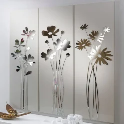 Composizione di 3 Pannelli che Raffigurano 3 Mazzi di Fiori Made in Italy - Colleen