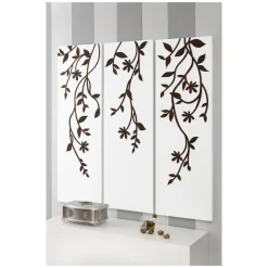Composizione di 3 Pannelli che Raffigurano 3 Rami e Foglie Made in Italy - Barney