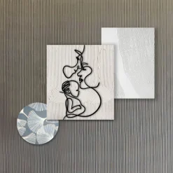 Composizione di 3 Pannelli con Stilizzazione dell'Amore Made in Italy - Keina